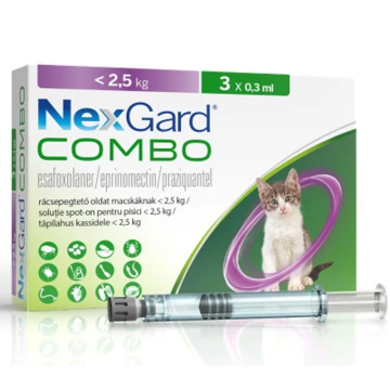 NexGard Combo Нексгард Комбо краплі від бліх, кліщів, гельмінтів для котів, на вагу до 2.5кг