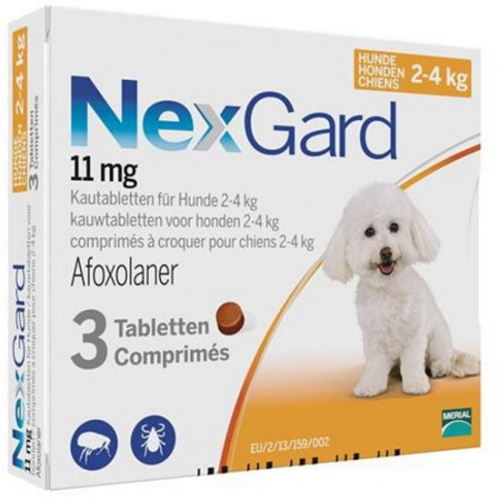 NexGard от 2 до 4 кг НексГард Таблетки от блох и клещей для собак