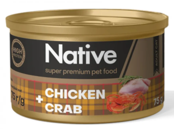 Native Chicken with Crab Adult Cat – натуральный консервированный корм с курицей и крабом для кошек
