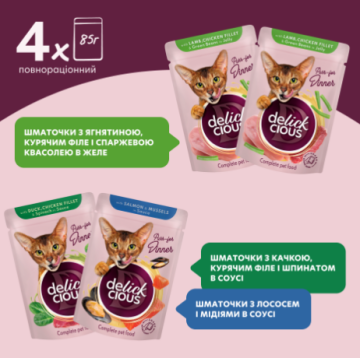 Delickcious Набір №3 вологого корму для котів
