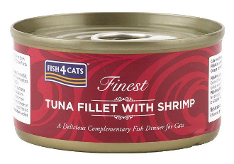 Натуральный влажный корм для кошек Fish4Cats Finest Филе тунца с креветками  