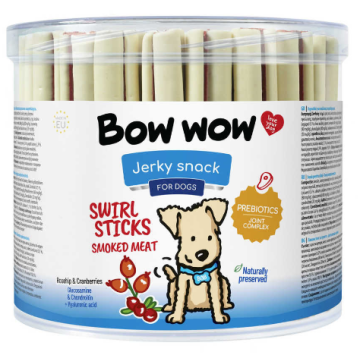 Ласощі  для собак"Bow wow"вялені палички "Копчене м'ясо"