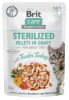 Влажный корм Brit Care Fillets in Gravy Tender Turkey Sterilized для стерилизованных кошек, филе в соусе с индейкой 