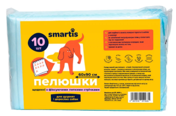 Пеленки ежедневные Smartis с фиксирующими лентами для собак