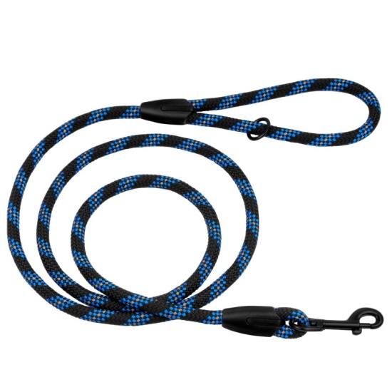 Поводок для Собак Bronzedog Active из Альпинистского Шнура Светоотражающий Черно-Голубой