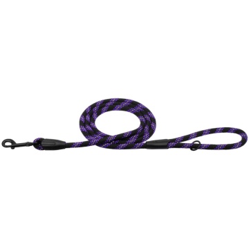 Поводок для Собак Bronzedog Active из Альпинистского Шнура Светоотражающий Черно-Фиолетовый