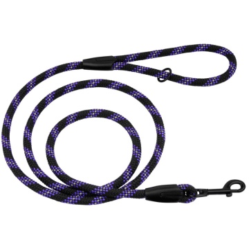 Поводок для Собак Bronzedog Active из Альпинистского Шнура Светоотражающий Черно-Фиолетовый