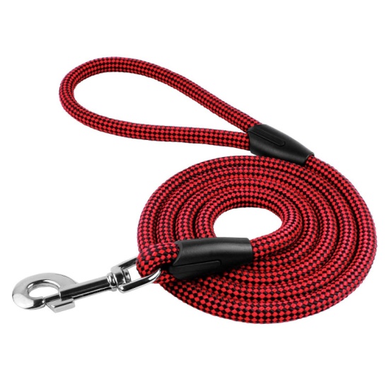 Поводок Bronzedog Active из Альпинистского Шнура Черно-Красный
