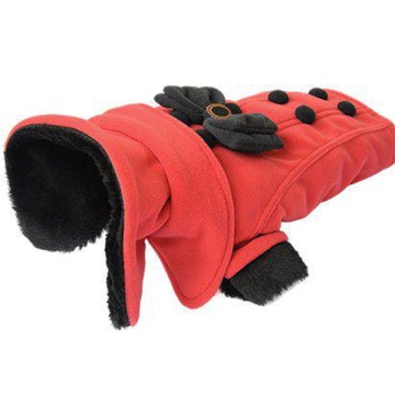 DoggyDolly Red fleece bow coat