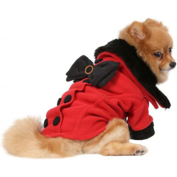 DoggyDolly Red fleece bow coat