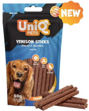 Ласощі для собак UniQ PETS Стіки з оленини