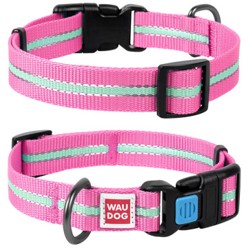 Ошейник Collar Waudog Nylon Светонакопительный Розовый