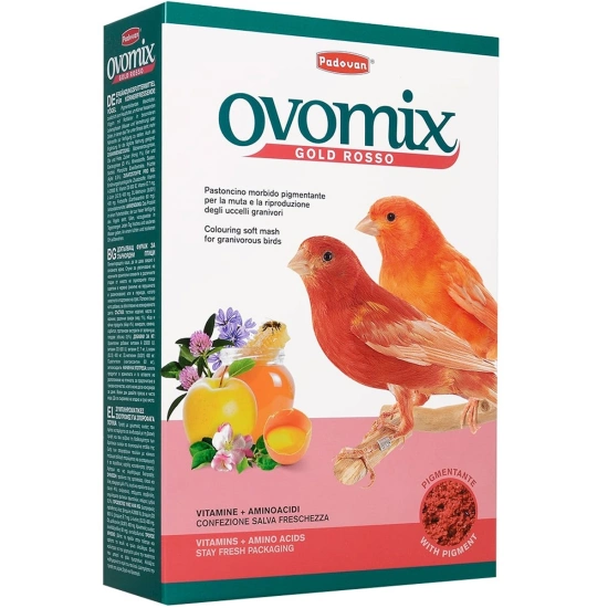 Padovan Ovomix Gold Rosso в період линьки, для забарвлення птахів