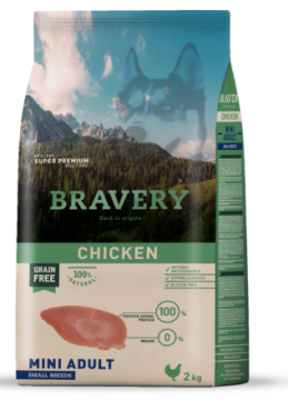 Сухий корм для собак дрібних порід BRAVERY Chicken Mini Adult з куркою