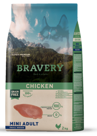 Сухий корм для собак дрібних порід BRAVERY Chicken Mini Adult з куркою