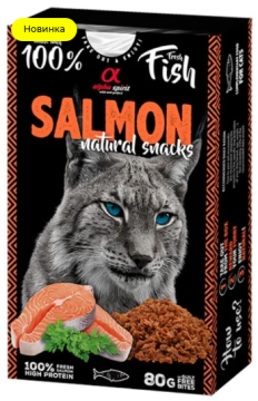 ALPHA SPIRIT Cat Salmon Natural Snacks Напіввологі ласощі для дорослих котів всіх порід з лососем
