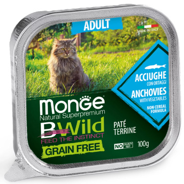 Паштет Monge BWild Adult Анчоус с овощами