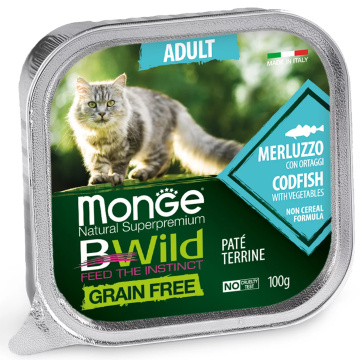 Паштет Monge BWild Adult Треска с овощами