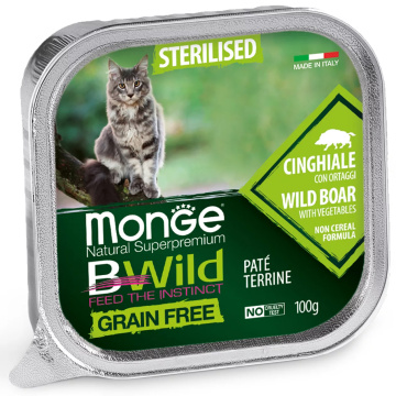 Паштет Monge BWild Sterilised кабан с овощами