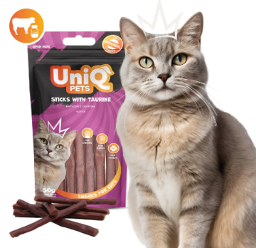 Ласощі для котів Uniq PETS CAT SNACKS MIMI яловичі палички з таурином