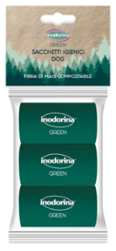 Біорозкладні пакетики Inodorina Sacchetti Green для прибирання з кукурудзяного волокна