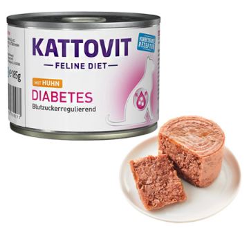 Полнорационный влажный лечебный корм Kattovit Veterinary Diabetes КАТТОВИТ ДИАБЕТ для кошек с сахарным диабетом и ожирением