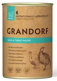 Влажный корм для взрослых собак Grandorf QUAIL & TURKEY RECIPE с мясом перепела и индейкой