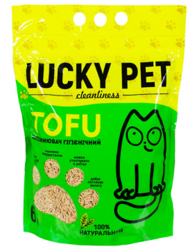 Наполнитель Lucky Pet с тофу для кошачьего туалета, с ароматом персика