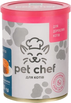 Вологий корм для дорослих котів Pet Chef паштет м'ясний з рибою 360 г
