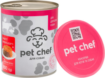 Pet Chef паштет мясне асорті  для дорослих собак ,800 г