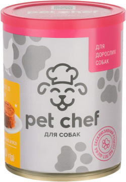 Вологий корм для дорослих собак Pet Chef паштет м'ясний з куркою 360 г