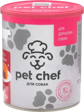 Pet Chef паштет мясний з яловичиною для дорослих собак  800 г