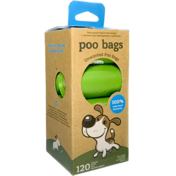 Poo Bags Одноразовые пакеты без аромата в рулонах для уборки собак