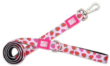 Поводок короткий для собак Max & Molly Short Leash Strawberry Dream с принтом Клубничная мечта