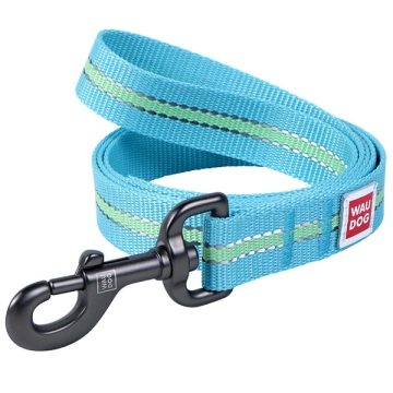 Повідець Collar Waudog Nylon Світлонакопичувальний Голубий