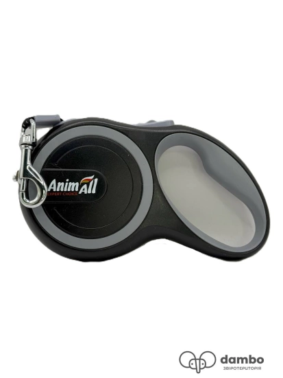 Поводок-рулетка AnimAll Серо-черный