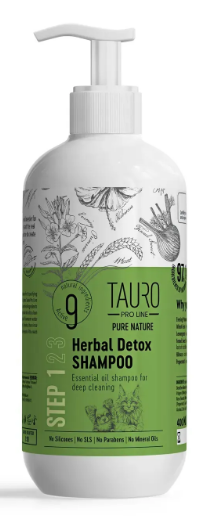 Шампунь для глубокой очистки шерсти собак и кошек Tauro Pro Line Pure Nature Herbal Detox