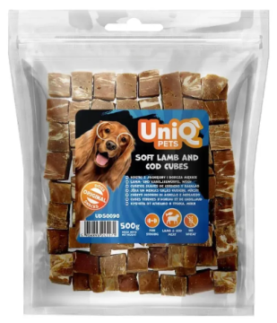 Лакомство для собак UniQ PETS Мягкие кубики из ягненка и трески
