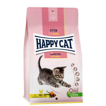 Happy Cat Young Kitten Land-Geflugel для кошенят з куркою