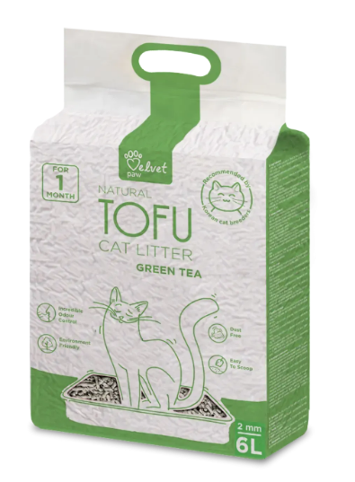 Наповнювач для котячих туалетів Velvet Paw TOFU з екстрактом зеленого чаю