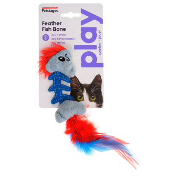 Petstages Feather Fish Bone Игрушка "Рыбка" с перьями для кошек