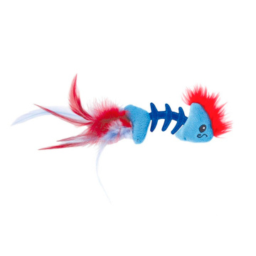 Petstages Feather Fish Bone Игрушка "Рыбка" с перьями для кошек