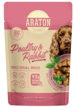 ARATON Adult with Poultry and Rabbit Влажный корм для взрослых собак с мясом птицы и кроликом