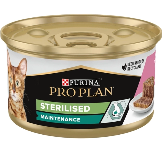 Purina Pro Plan Sterilised Кусочки в паштете с тунцом и лососем для стерилизованных кошек