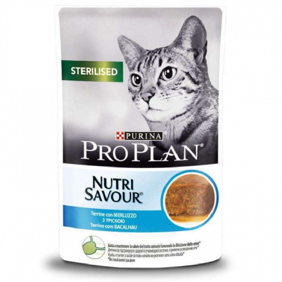 Purina Pro Plan Sterilised Nutrisavour Кусочки в паштете с треской для стерилизованных кошек