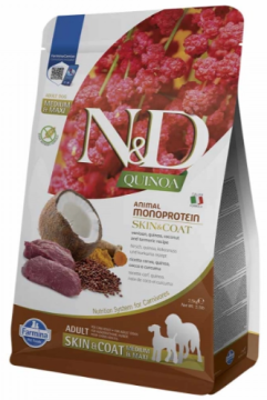 Farmina N&D Grain Free Quinoa Skin&Coat Adult Medium&Maxi беззерновий корм для собак середніх і великих порід при харчовій алергії ОЛЕНИНА і КОКОС