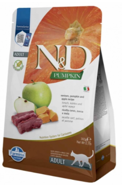 Farmina N&D Grain Free Pumpkin, Venison & Apple беззерновой корм для кошек Тыква, Елена и Яблоки