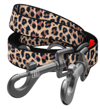 Повідець-перестібка для собак WAUDOG Nylon, малюнок "Леопард"