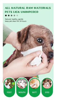 Влажные салфетки для собак MY TURF 100% Bio-degradable Bamboo Fiber Pet Wipes