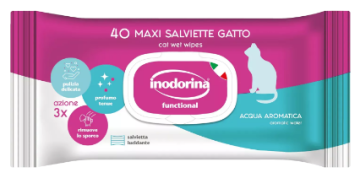 Вологі серветки для дорослих котів Inodorina Functional Acqua Aromatica з ароматною водою та легким м'ятним ароматом